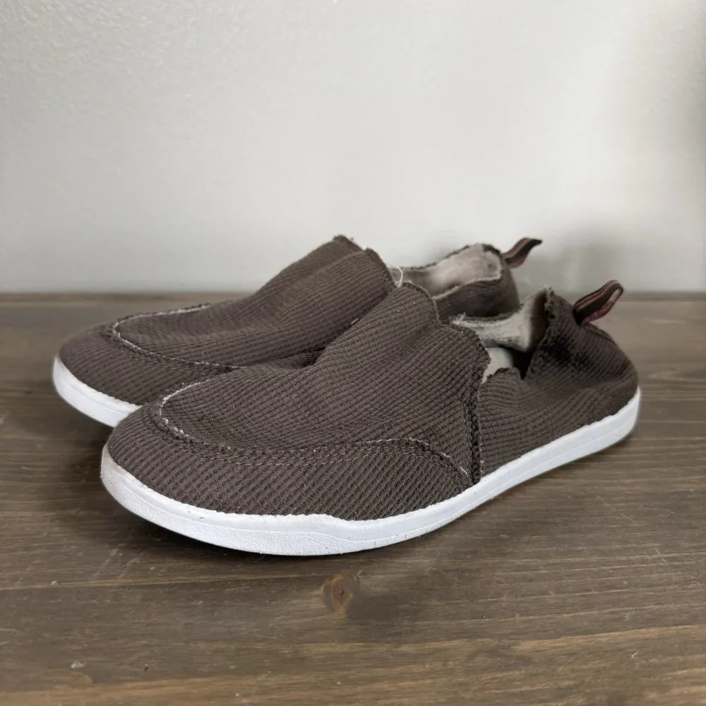 Vionic Beach Womens 8M Brown Corduroy Slip On Malibu Comfort Shoes Flats